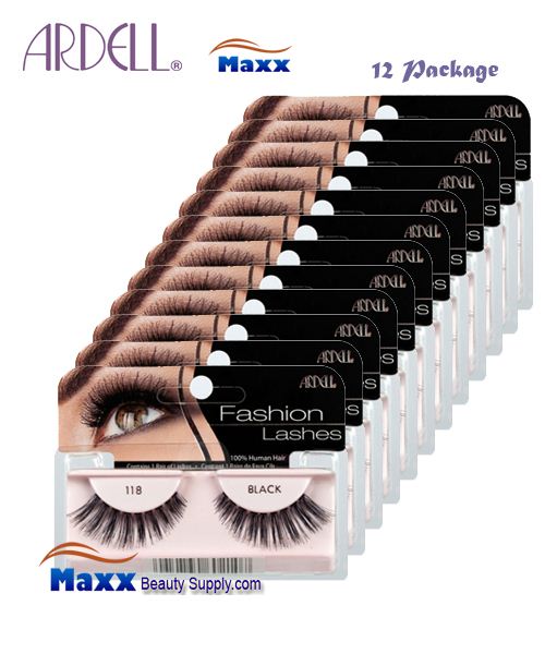12 Package - Ardell Fashion Lashes Eye Lashes 118 - Black
